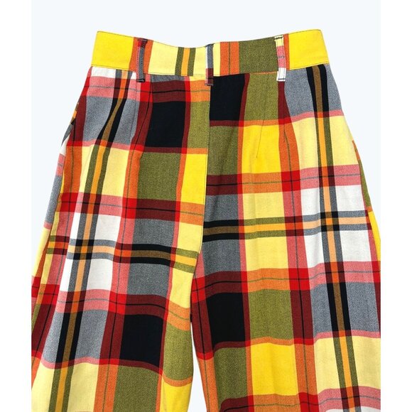 Free People Plaid Jules High-Waisted Flared Wide Leg Pants Size US 0 UK 4 - Picture 12 of 16